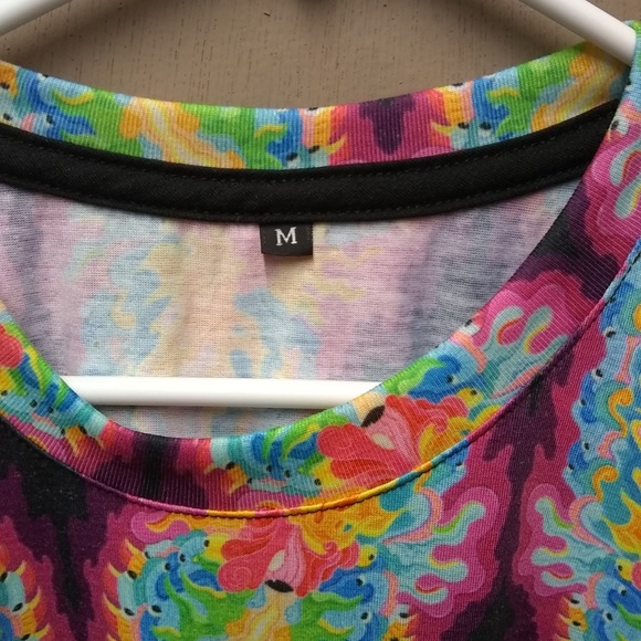 Abstract art Vibrant Color Polyester t shirt (T-3) - Picture 3 of 4